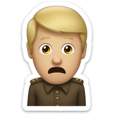 Vladimir poutine holding poop while being scared sticker