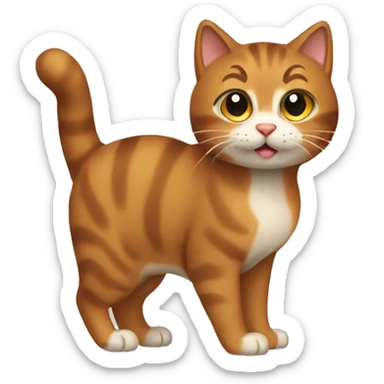 cat with a furry brown tail sticker