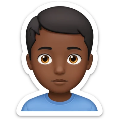 smart dark-skinned boy with short black hair sticker