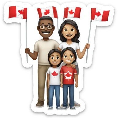 Show me a family of proud Canadians  sticker