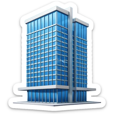 blue bank building sticker