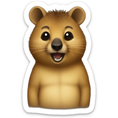 A quokka shows the "Devil horns" sticker