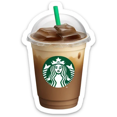 Starbuck ice coffee with ice cubes sticker