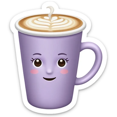 Pale Purple Latte Coffee Cup sticker