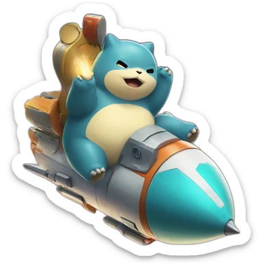 Snorlax on a rocket sticker