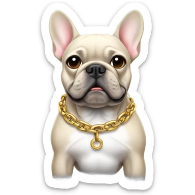 Frenchie  with chain ￼￼ sticker