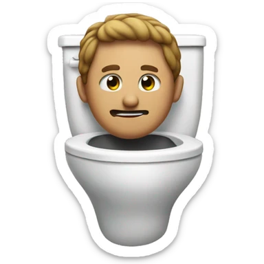Man head coming out a toliet sticker