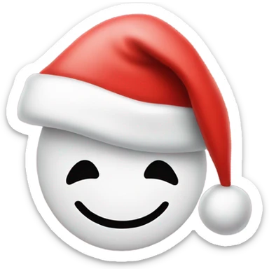 Santa hat on top of smiley face  sticker