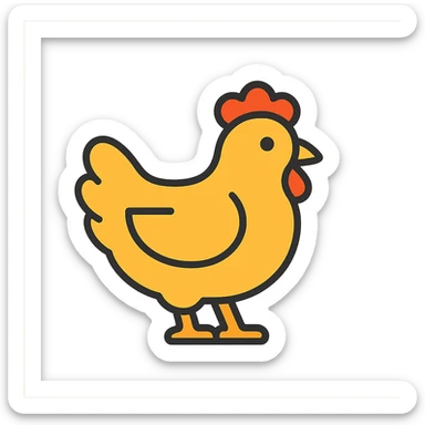 chicken icon, rounded shapes, friendly and approachable, modern icon style sticker