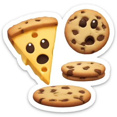 Cookie and cheese sticker
