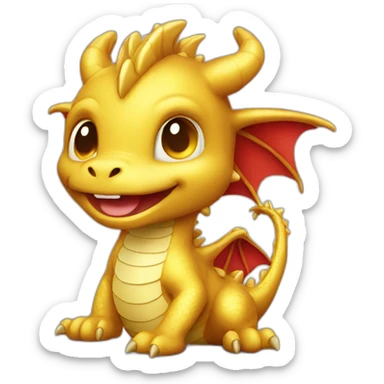 cute dragon gold sticker
