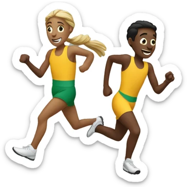 Two runners passing a baton sticker