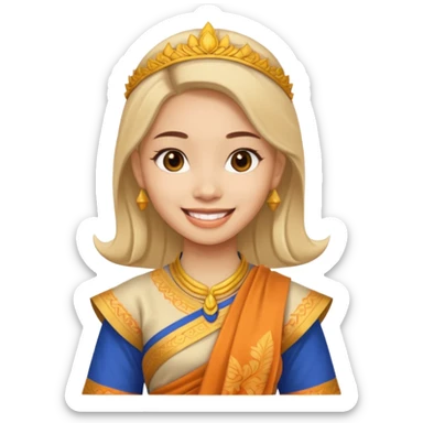 Create Emoji of a young woman wearing Khmer clothes sticker