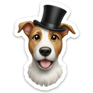 Dog in top hat sticker