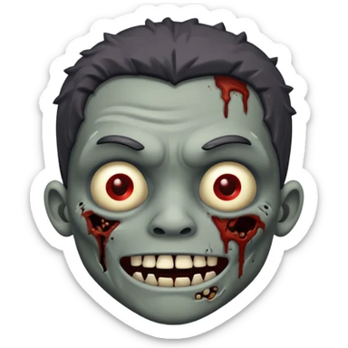 make a black man zombie with a sarcastic smile  sticker