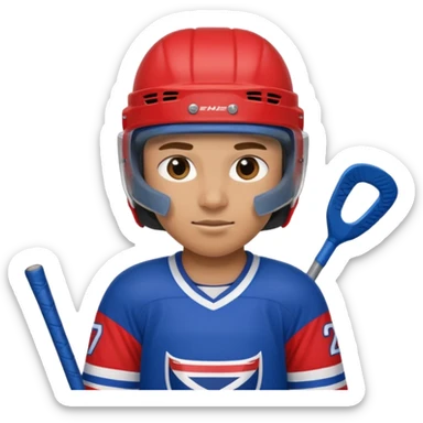 Hockey Player in red and blue sticker