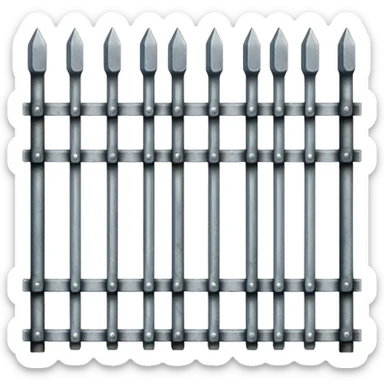 iron fence with metal bars sticker