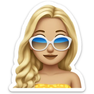 white girl tanning on beach  sticker