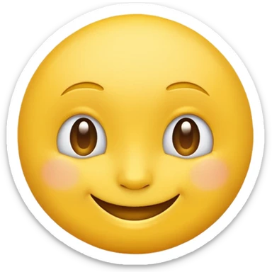 Emoji, yellow round smirking face sticker
