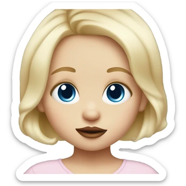 blonde baby girl with blue eyes and big lips sticker