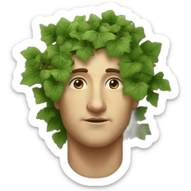ancient greek ivy on head sticker
