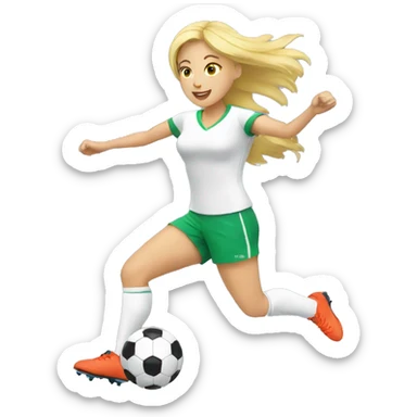 blond woman doing soccer tricks sticker