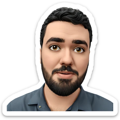black-haired man with beard sticker