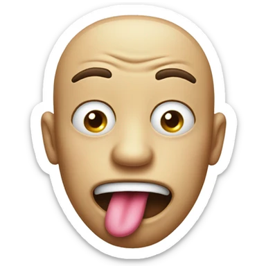 yuck face with tongue out sticker