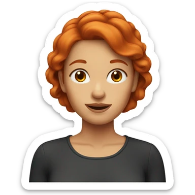 cartoon redhead woman sticker