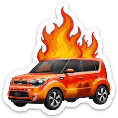 Kia soul on fire sticker