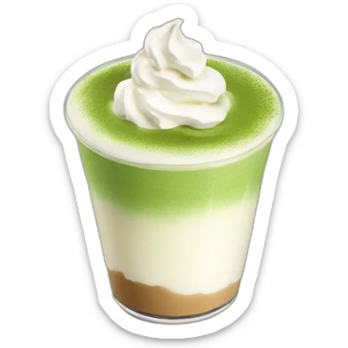 Matcha latte with whipped cream sticker
