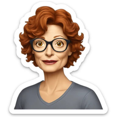 actor susan sarandon cartoon wearing tee sticker
