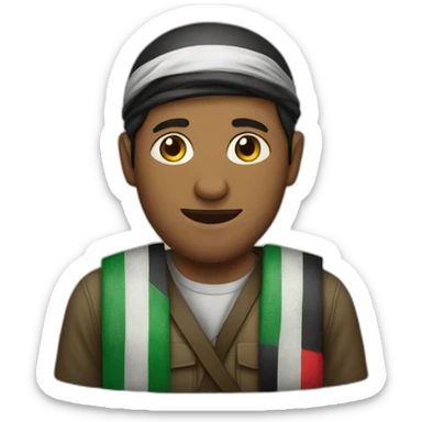 Men wearing Palestinian compassion  sticker