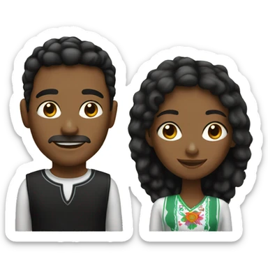 Mexican guy and black girl sticker