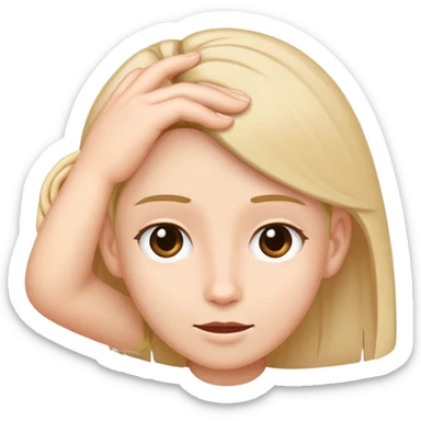 Someone tucking their hair behind their ear sticker