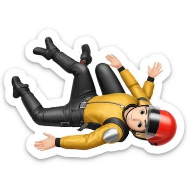 a motorcyclist lying on the ground who has just fallen sticker