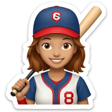 woman baseball player sticker