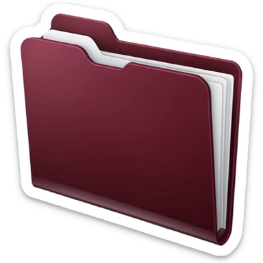 create a dark maroon folder emoji simple with transparent background sticker