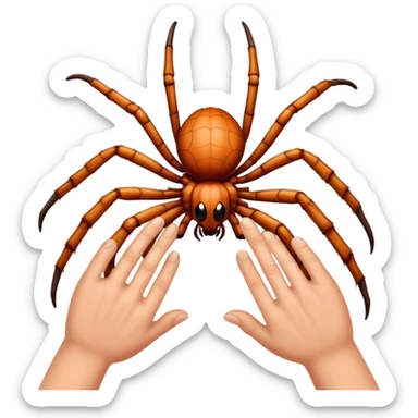 Human hands of a spider instead of legs sticker
