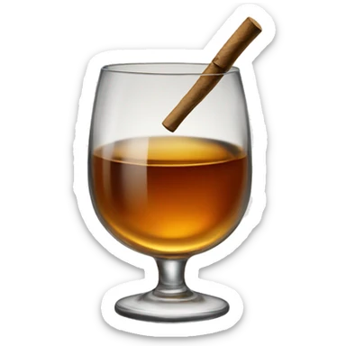 Whisky glass with a joint sticker
