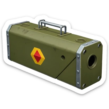 generate a realistic elongated parallelepiped anti-tank mine sticker