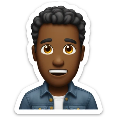 Surprised American Man with torso sticker