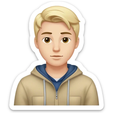 american white young guy with clothes sticker