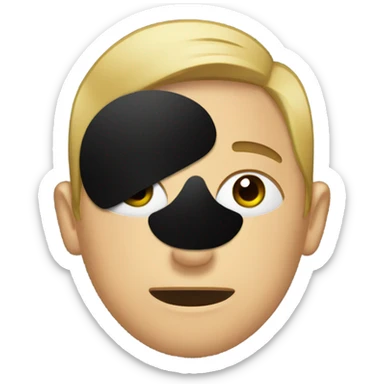 black eye patch covering one eye like Nick Fury from Marvel sticker