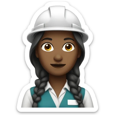white women engineer with dark brown hair sticker