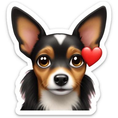 Toy terrier withheart sticker