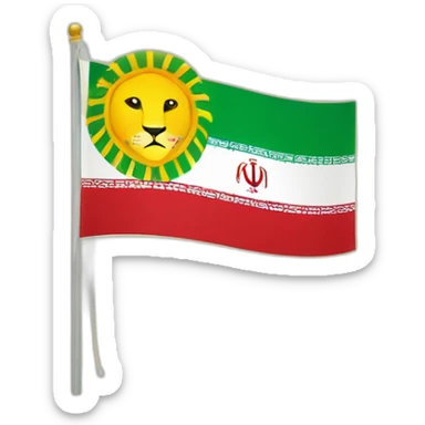 Lion and sun flag iran sticker