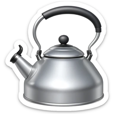 Silver colored heart shaped kettle sticker