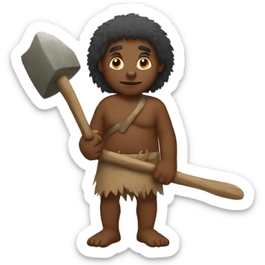 Aborigine with stone axe sticker