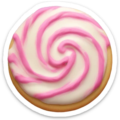 single pink sugar cookie swirled icing sticker